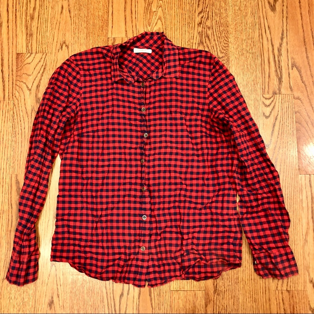 Red and Blue Gingham J. Crew Shirt
